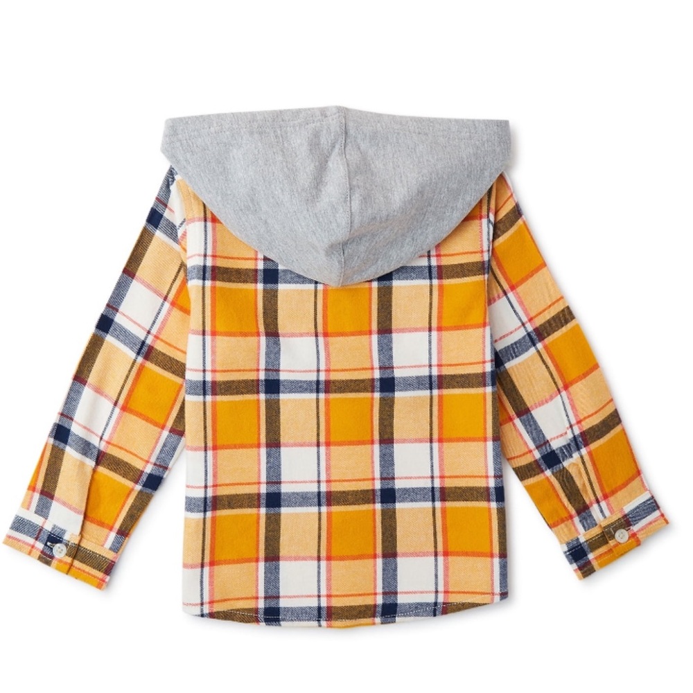 WONDER NATION • Boys Hooded Flannel Shirt Jacket - Picture 2 of 3